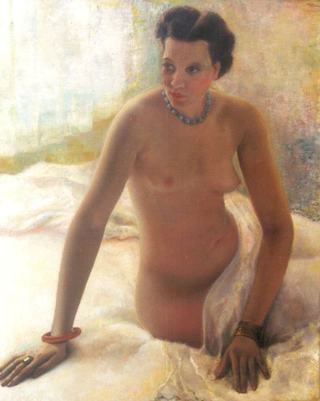 Schram W.J.B.A.  | Wouter Jorinus Bernardus Antonius 'Wout' Schram, Naakt, olieverf op doek 100,4 x 80,2 cm, gesigneerd rechtsboven en verso op spieraam