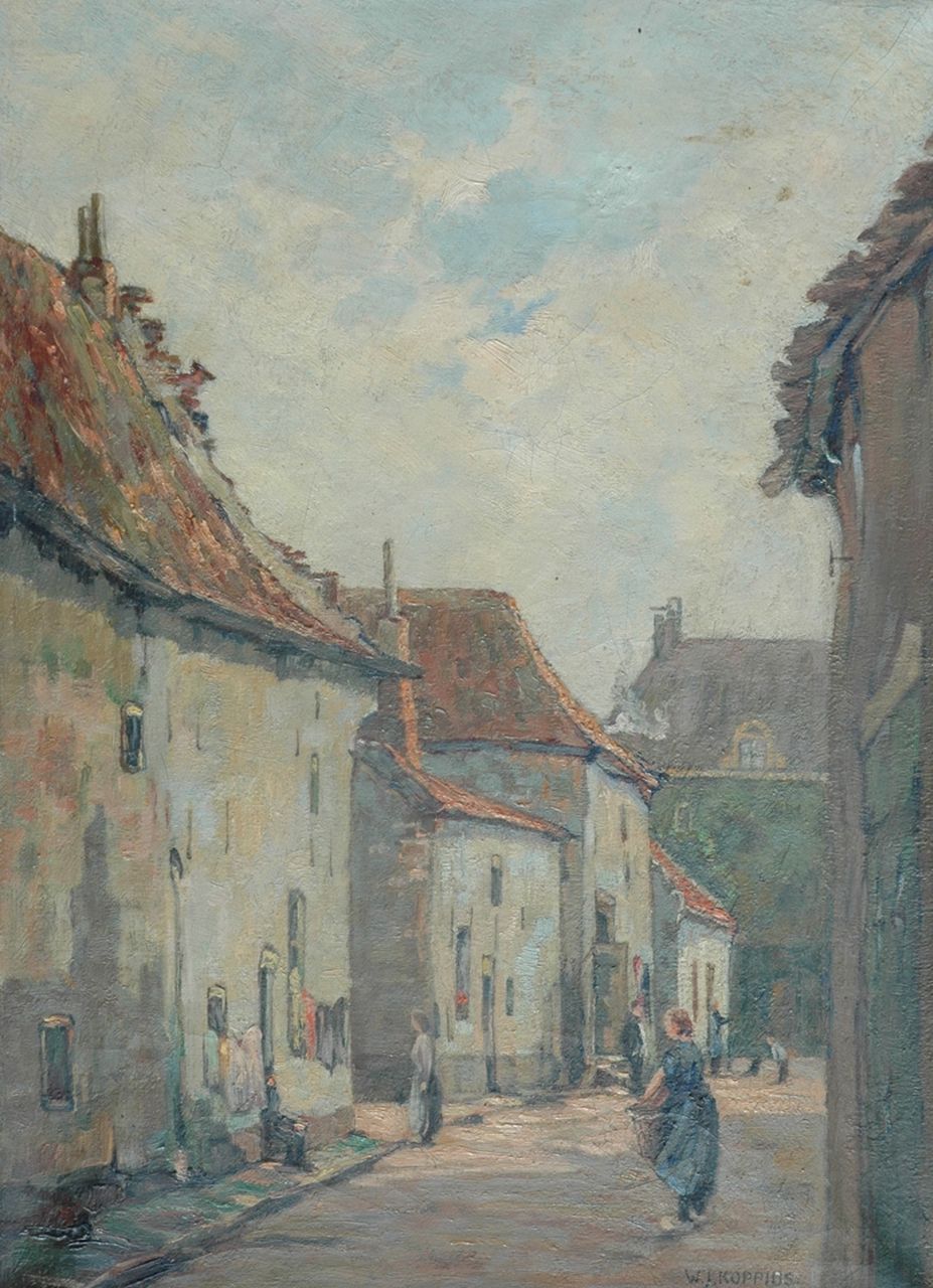 Koppius W.J. | Wilbrandus Joannes Koppius, Stadsgezicht, olieverf op doek 39,0 x 29,0 cm, gesigneerd rechtsonder Koppius W.J. | Wilbrandus Joannes Koppius, Stadsgezicht, olieverf op doek 39,0 x 29,0 cm, gesigneerd rechtsonder