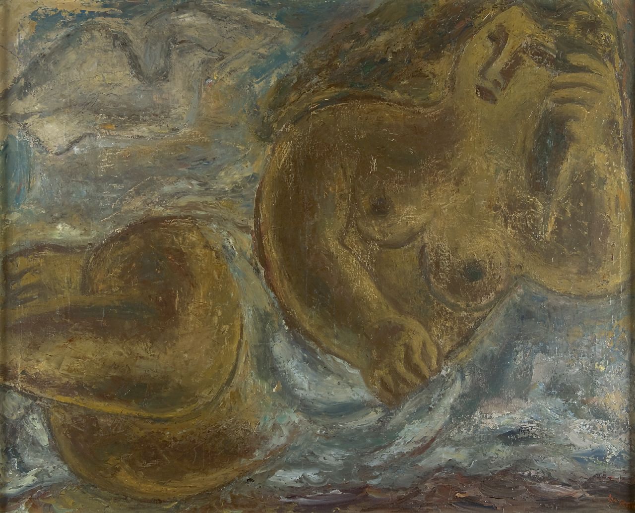Gestel L.  | Leendert 'Leo' Gestel, Liggend naakt, olieverf op doek 82,3 x 102,2 cm, gesigneerd rechtsonder en gedateerd 1931