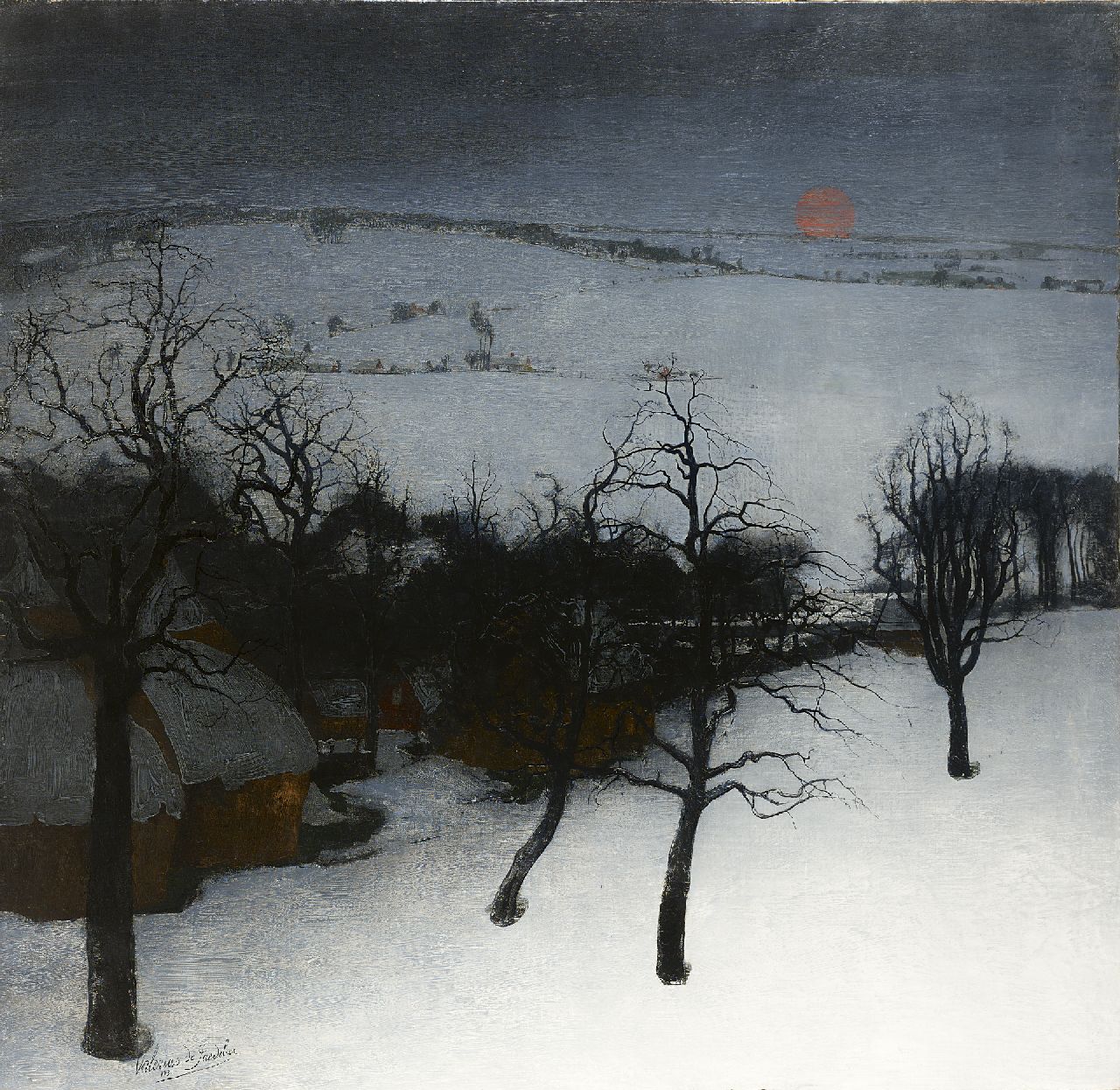 Saedeleer V. de | Valerius de Saedeleer, Paysage d'hiver, olieverf op doek 126,0 x 131,0 cm, gesigneerd linksonder en gedateerd 1931