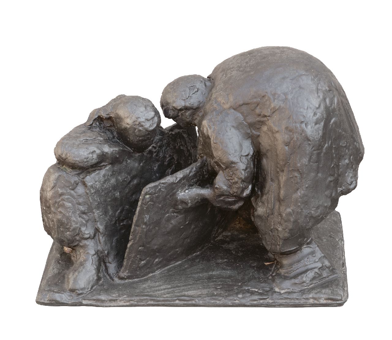 Hund C.  | Cornelis 'Cor' Hund | Beelden en objecten te koop aangeboden | De prentenkijkers, brons 21,0 x 29,0 cm, gesigneerd op onderzijde en gedateerd op onderzijde 1956