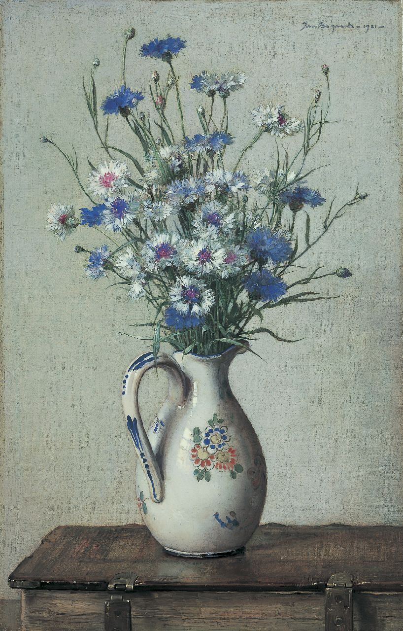 Bogaerts J.J.M. | Johannes Jacobus Maria 'Jan' Bogaerts, Korenbloemen, olieverf op doek 55,0 x 35,4 cm, gesigneerd rechtsboven en gedateerd 1921 Bogaerts J.J.M. | Johannes Jacobus Maria 'Jan' Bogaerts, Korenbloemen, olieverf op doek 55,0 x 35,4 cm, gesigneerd rechtsboven en gedateerd 1921