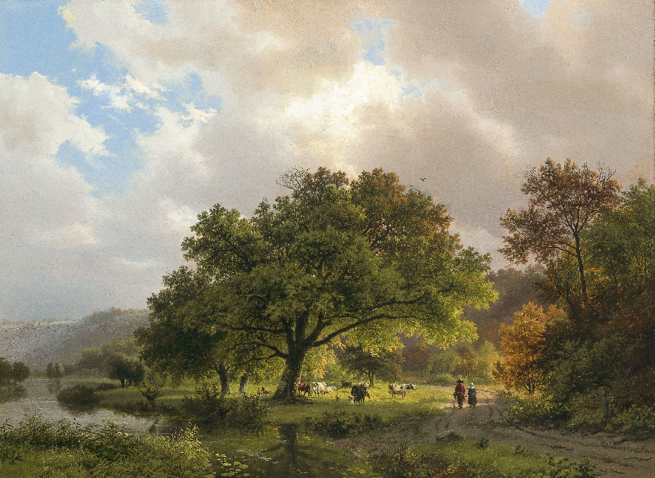 Koekkoek B.C.  | Barend Cornelis Koekkoek, Oude eik langs 'Het Meertje' nabij Beek bij Nijmegen, olieverf op doek 39,0 x 53,0 cm, gesigneerd rechtsonder en gedateerd 1840  VERKOCHT