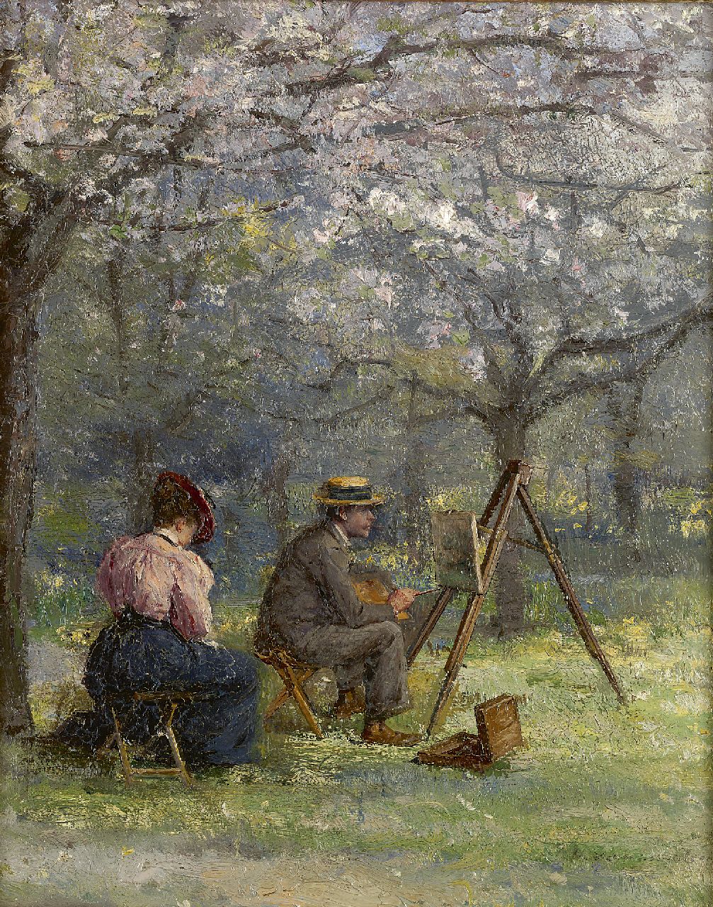 Engelen A.F.L. van | Antoine François 'Louis' van Engelen, De landschapschilder, olieverf op paneel 24,5 x 19,7 cm, gesigneerd rechtsonder