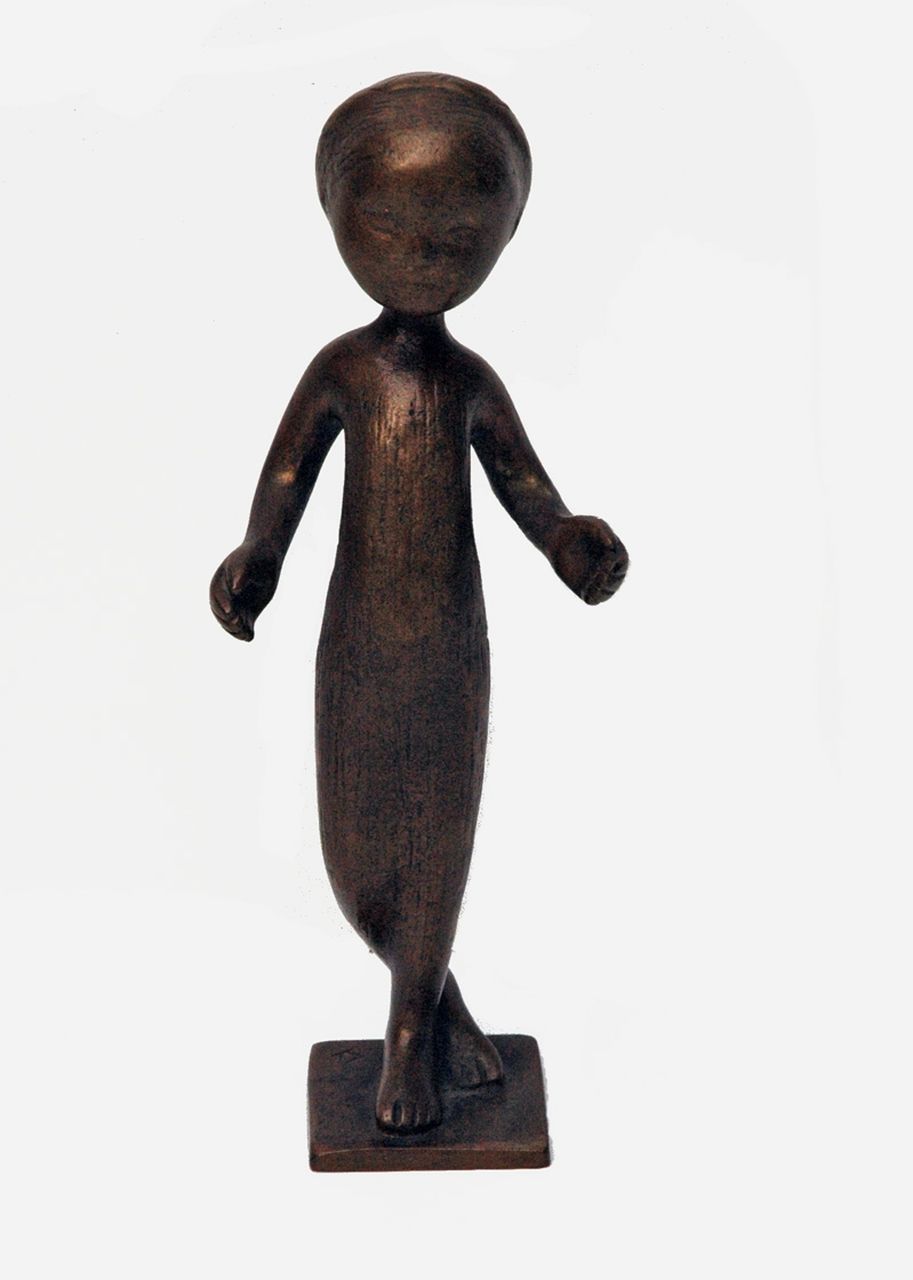 Onbekend Duitse School, 20e eeuw  | Onbekend, Dansend kind, brons 18,2 x 5,0 cm