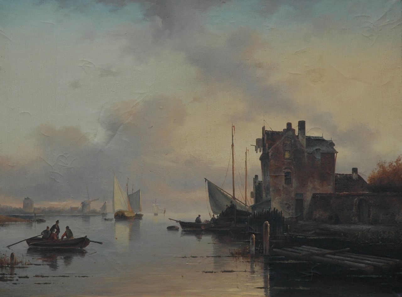 Hilverdink J. | Johannes Hilverdink, Rivierlandschap, olieverf op doek 57,0 x 76,0 cm Hilverdink J. | Johannes Hilverdink, Rivierlandschap, olieverf op doek 57,0 x 76,0 cm