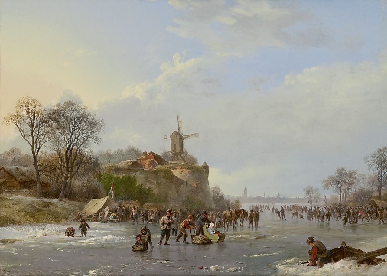 Koekkoek B.C. | Barend Cornelis Koekkoek, IJsvermaak op de rivier, olieverf op paneel 31,4 x 43,9 cm, gesigneerd rechtsonder en gedateerd 1827 Koekkoek B.C. | Barend Cornelis Koekkoek, IJsvermaak op de rivier, olieverf op paneel 31,4 x 43,9 cm, gesigneerd rechtsonder en gedateerd 1827