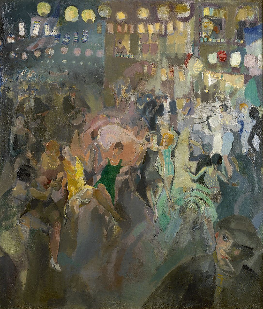 Bervoets L. | Leo Bervoets, Volksfeest in de Nationalestraat, Antwerpen, olieverf op doek 82,2 x 70,0 cm, gesigneerd rechtsonder Bervoets L. | Leo Bervoets, Volksfeest in de Nationalestraat, Antwerpen, olieverf op doek 82,2 x 70,0 cm, gesigneerd rechtsonder
