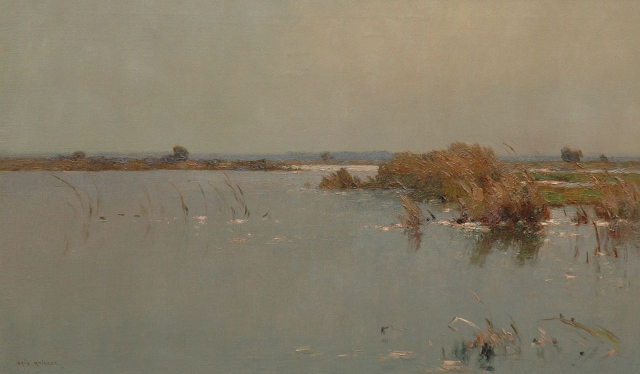 Knikker A. | Aris Knikker, Waterlandschap, olieverf op doek 60,3 x 100,3 cm, gesigneerd linksonder Knikker A. | Aris Knikker, Waterlandschap, olieverf op doek 60,3 x 100,3 cm, gesigneerd linksonder