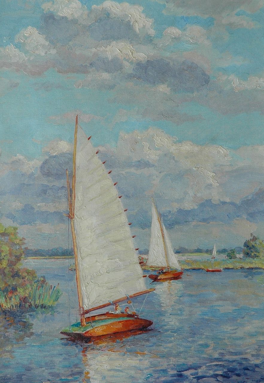 Wissel M. van der | Max van der Wissel, Lark op het Paterswoldsemeer, olieverf op doek 68,0 x 48,2 cm, gesigneerd rechtsonder en gedateerd '42 Wissel M. van der | Max van der Wissel, Lark op het Paterswoldsemeer, olieverf op doek 68,0 x 48,2 cm, gesigneerd rechtsonder en gedateerd '42