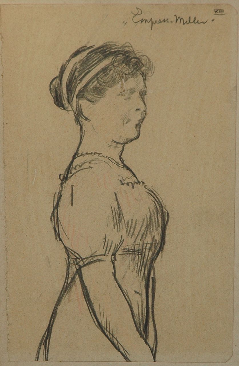 Sluiter J.W. | Jan Willem 'Willy' Sluiter, Empress-Miller, potlood op papier 19,6 x 12,3 cm Sluiter J.W. | Jan Willem 'Willy' Sluiter, Empress-Miller, potlood op papier 19,6 x 12,3 cm