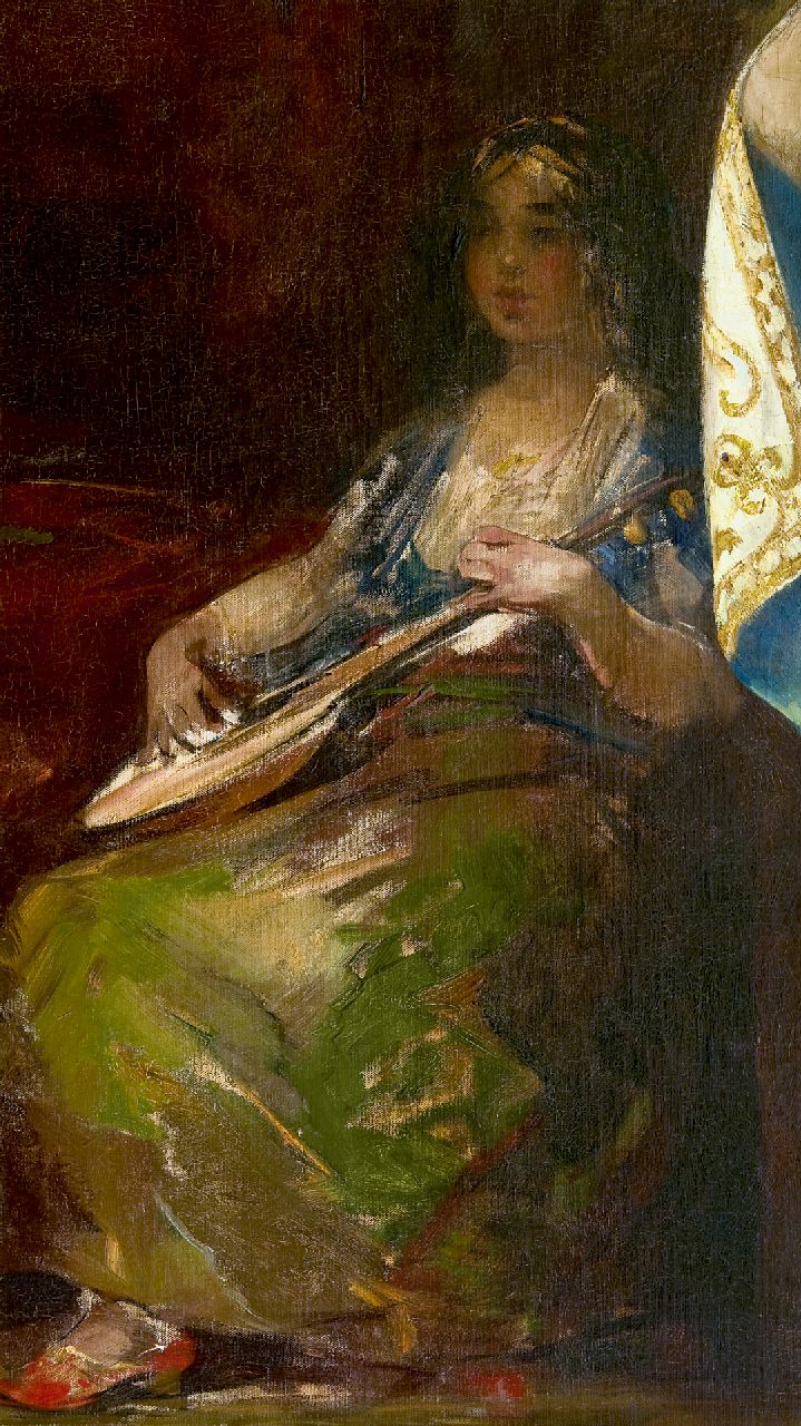Smith H. | Hobbe Smith | Schilderijen te koop aangeboden | Luitspelende vrouw, olieverf op doek 105,7 x 60,5 cm Smith H. | Hobbe Smith | Schilderijen te koop aangeboden | Luitspelende vrouw, olieverf op doek 105,7 x 60,5 cm