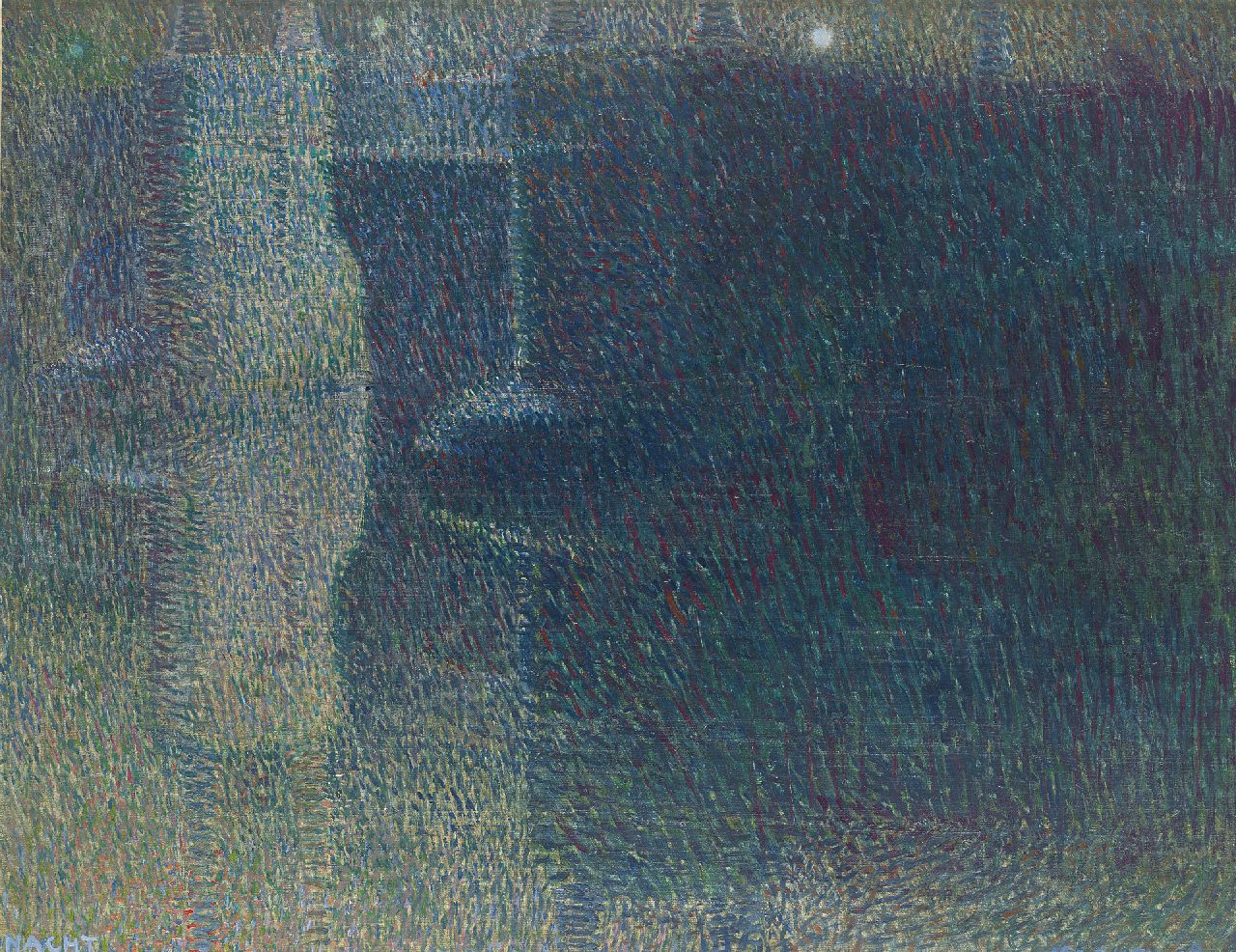 Gestel L. | Leendert 'Leo' Gestel, Nacht (Amstelbrug over Amstel in Amsterdam), olieverf op doek 52,0 x 64,8 cm, gesigneerd rechtsonder en gedateerd '08 Gestel L. | Leendert 'Leo' Gestel, Nacht (Amstelbrug over Amstel in Amsterdam), olieverf op doek 52,0 x 64,8 cm, gesigneerd rechtsonder en gedateerd '08