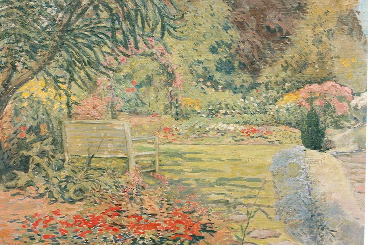 Wijnstroom A.C. | Anthonij Christiaan Wijnstroom, Zonnige tuin, olieverf op doek op paneel 49,0 x 59,0 cm, gesigneerd linksonder Wijnstroom A.C. | Anthonij Christiaan Wijnstroom, Zonnige tuin, olieverf op doek op paneel 49,0 x 59,0 cm, gesigneerd linksonder