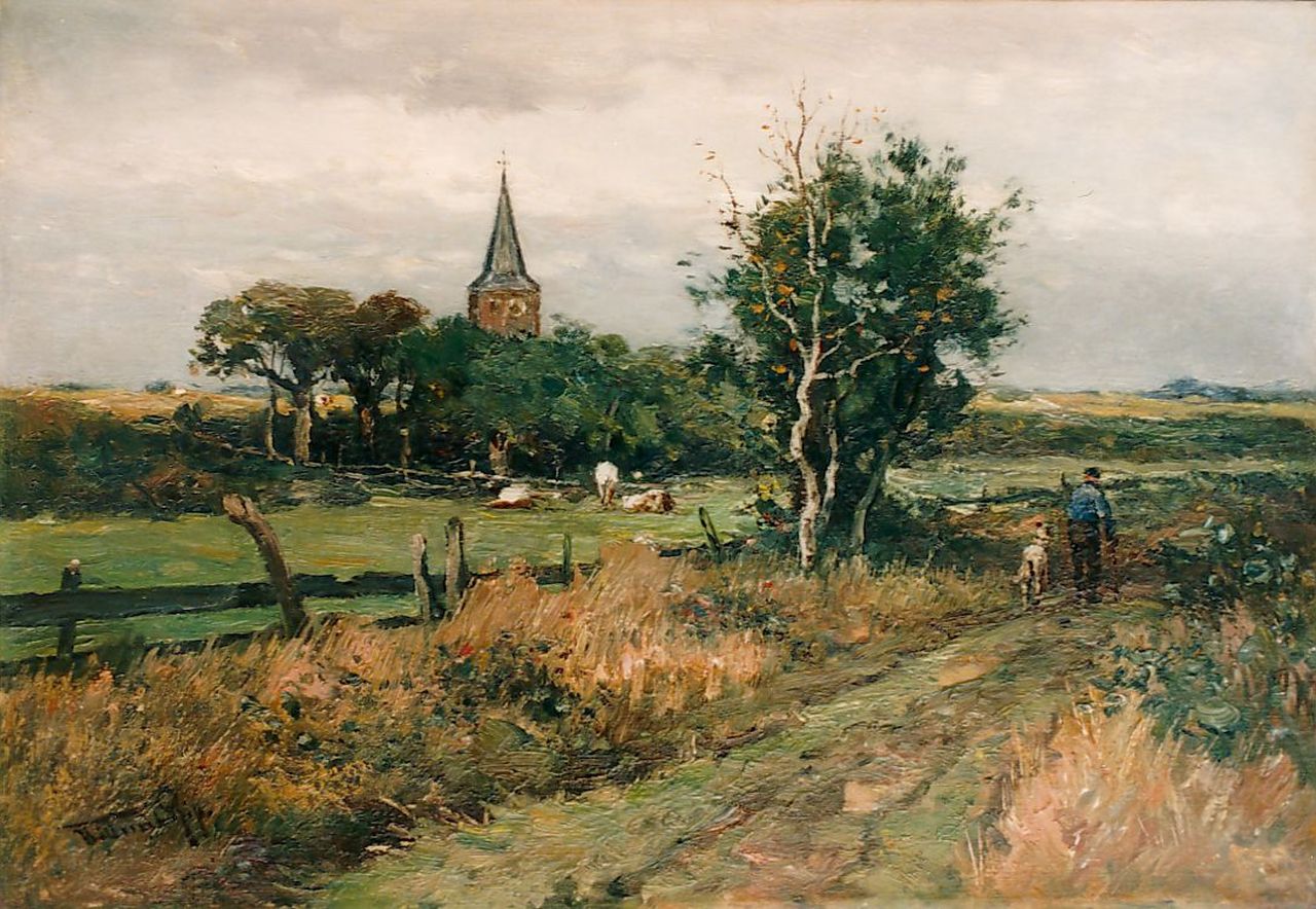 Rip W.C. | 'Willem' Cornelis Rip, Oude toren te Vierlingsbeek, olieverf op doek 48,5 x 71,5 cm, gesigneerd linksonder Rip W.C. | 'Willem' Cornelis Rip, Oude toren te Vierlingsbeek, olieverf op doek 48,5 x 71,5 cm, gesigneerd linksonder