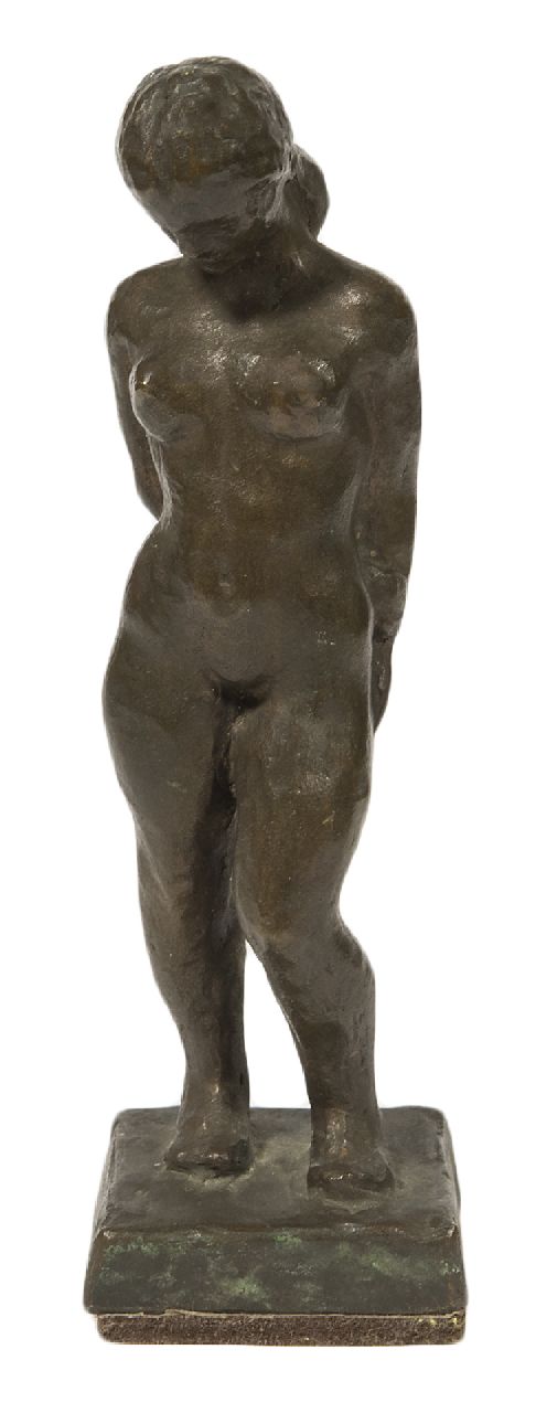 Högbom H.W. | Helge Waldemar Högbom | Beelden en objecten te koop aangeboden | Vrouwelijk naakt, staand, brons 18,4 x 5,7 cm, gesigneerd op zijkant basis Högbom H.W. | Helge Waldemar Högbom | Beelden en objecten te koop aangeboden | Vrouwelijk naakt, staand, brons 18,4 x 5,7 cm, gesigneerd op zijkant basis