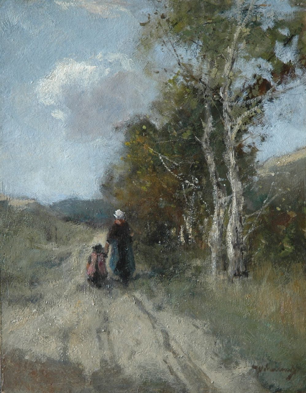 Scherrewitz J.F.C. | Johan Frederik Cornelis Scherrewitz, Moeder en kind in de duinen, olieverf op paneel 35,0 x 27,3 cm, gesigneerd rechtsonder Scherrewitz J.F.C. | Johan Frederik Cornelis Scherrewitz, Moeder en kind in de duinen, olieverf op paneel 35,0 x 27,3 cm, gesigneerd rechtsonder