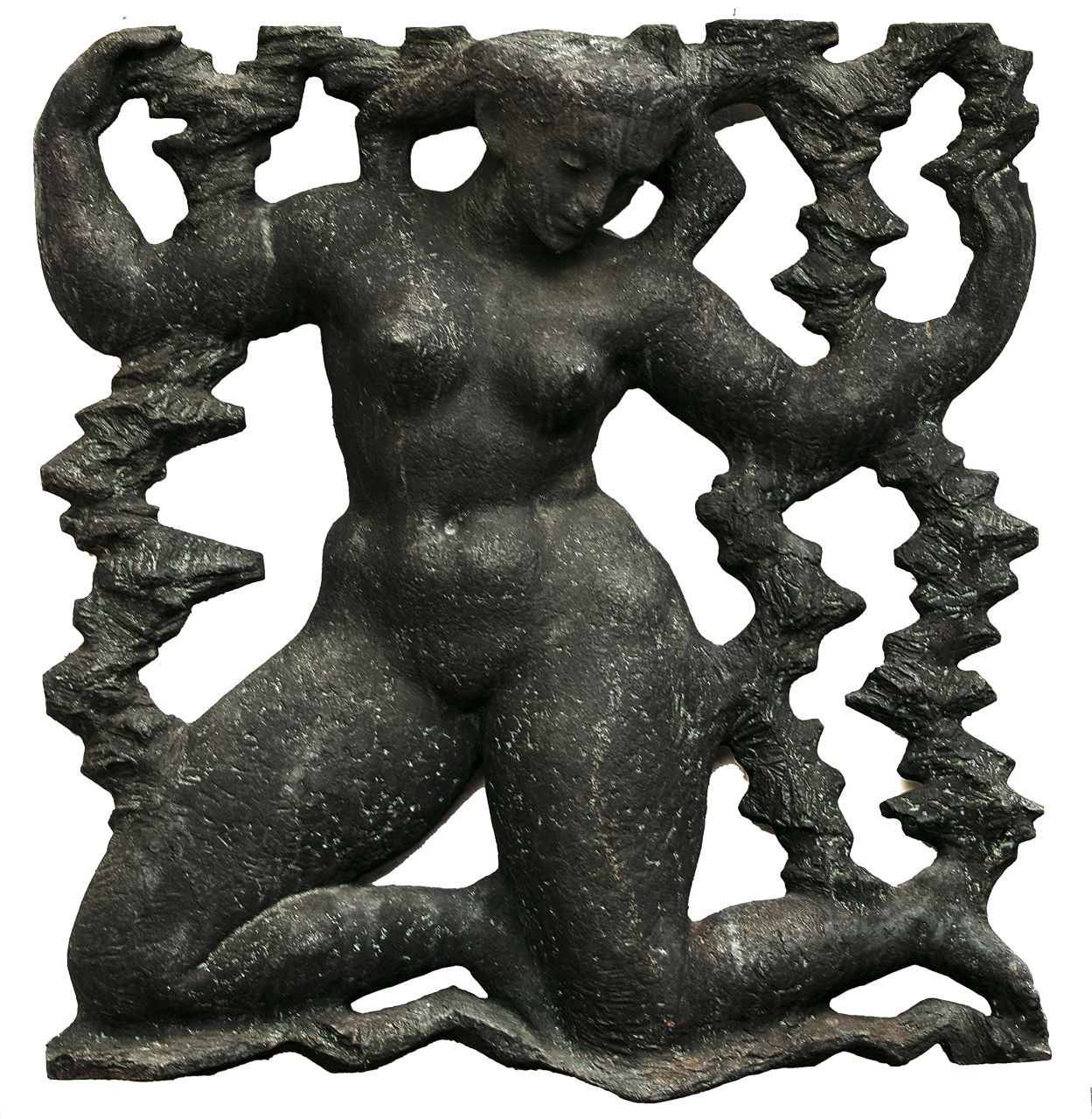 Starreveld P.  | Pieter Starreveld, Water (reliëf uit de serie 'De mens en de vier elementen'), brons 115,0 x 113,0 cm, gesigneerd met monogram linksonder en te dateren 1964