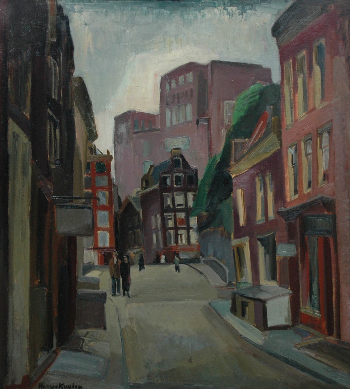 Kuijten H.J. | Henricus Johannes 'Harrie' Kuijten, Oude Spiegelstraat, Amsterdam, olieverf op doek 93,3 x 85,4 cm, gesigneerd linksonder en te dateren ca. 1926 Kuijten H.J. | Henricus Johannes 'Harrie' Kuijten, Oude Spiegelstraat, Amsterdam, olieverf op doek 93,3 x 85,4 cm, gesigneerd linksonder en te dateren ca. 1926