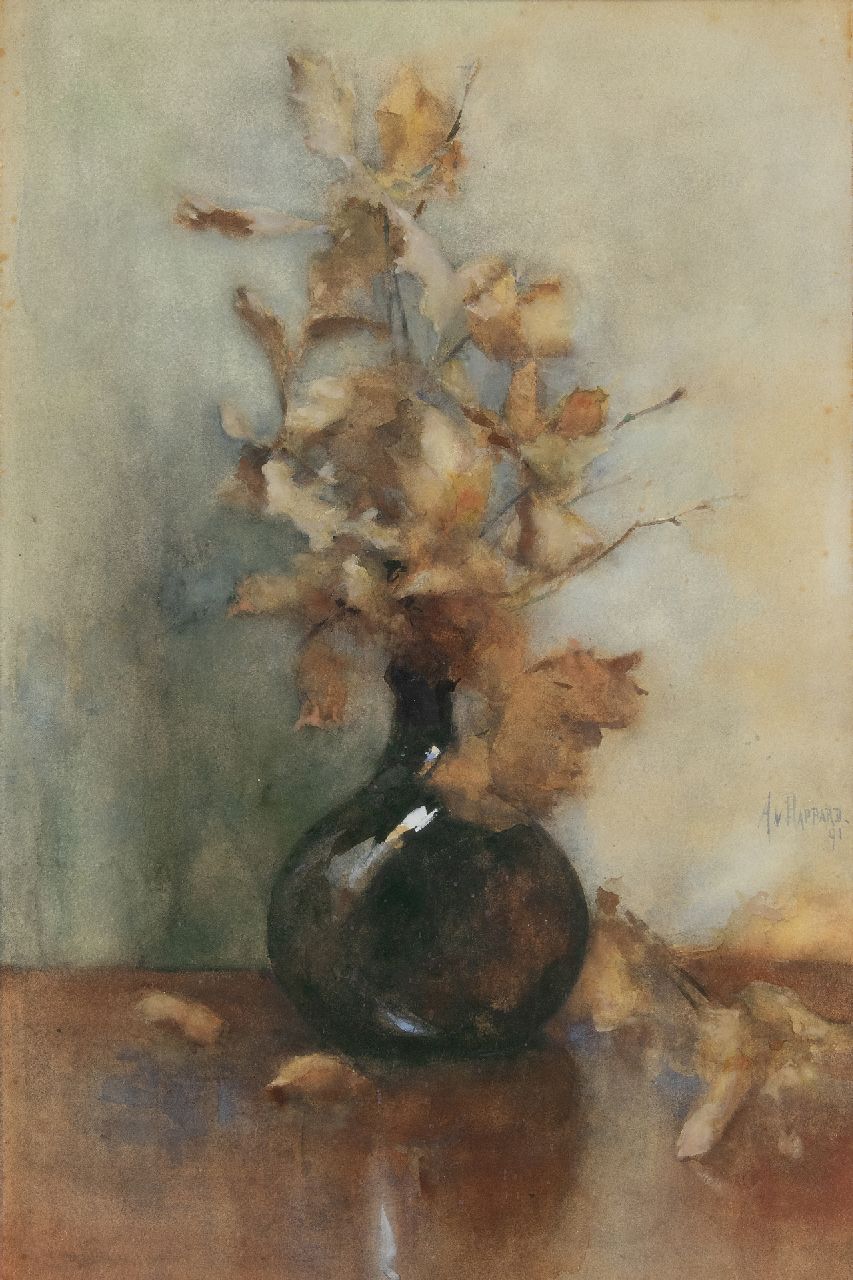 Rappard A.G.A. van | 'Anthon' Gerhard Alexander van Rappard | Aquarellen en tekeningen te koop aangeboden | Herfsttakken in vaas, aquarel op papier 65,5 x 43,0 cm, gesigneerd rechts van het midden en gedateerd '91 Rappard A.G.A. van | 'Anthon' Gerhard Alexander van Rappard | Aquarellen en tekeningen te koop aangeboden | Herfsttakken in vaas, aquarel op papier 65,5 x 43,0 cm, gesigneerd rechts van het midden en gedateerd '91