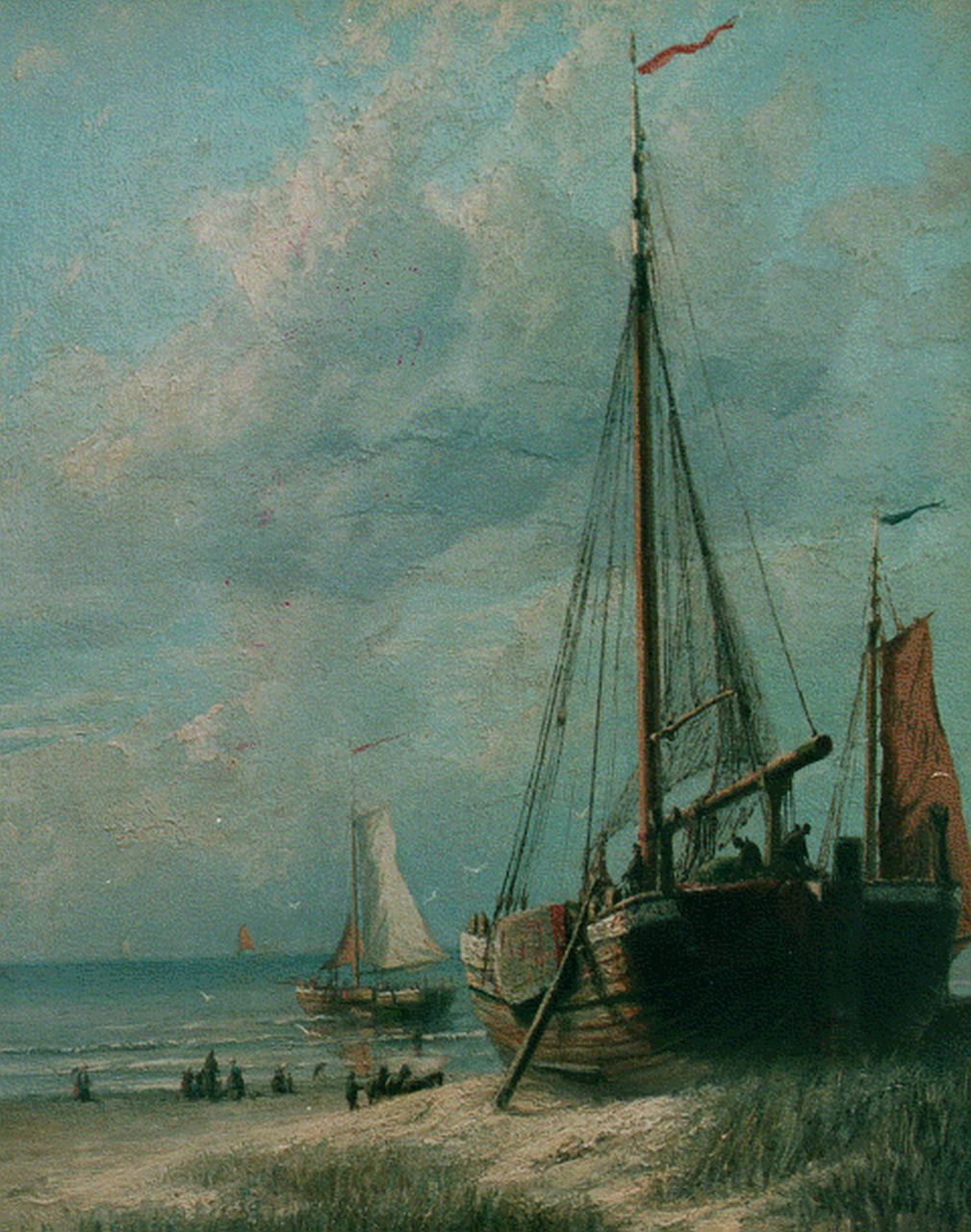 Miedema R. | Rein Miedema, Bom op het Scheveningse strand, olieverf op doek 51,0 x 40,5 cm, gesigneerd rechtsonder en gedateerd 1894 Miedema R. | Rein Miedema, Bom op het Scheveningse strand, olieverf op doek 51,0 x 40,5 cm, gesigneerd rechtsonder en gedateerd 1894