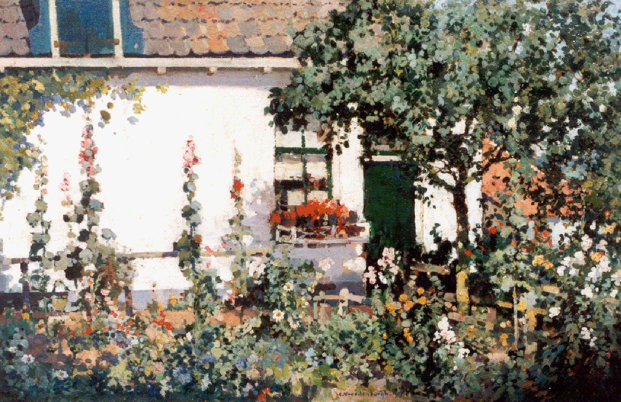 Vreedenburgh C. | Cornelis Vreedenburgh, De bloementuin van de schilder, olieverf op doek 58,0 x 90,5 cm, gesigneerd middenonder en gedateerd 1913 Vreedenburgh C. | Cornelis Vreedenburgh, De bloementuin van de schilder, olieverf op doek 58,0 x 90,5 cm, gesigneerd middenonder en gedateerd 1913