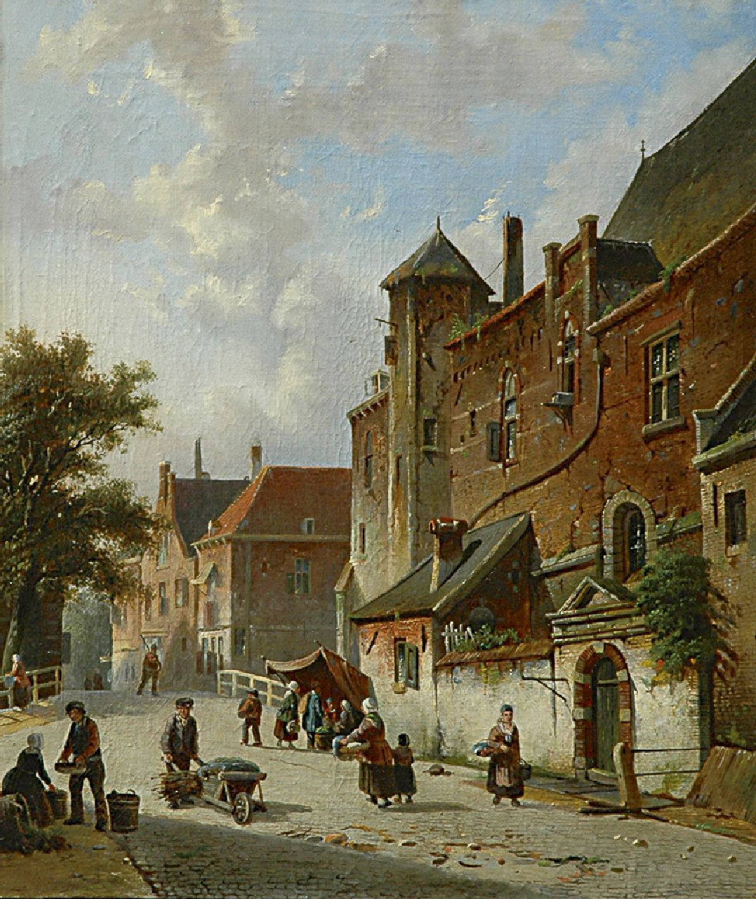 Roosdorp F.  | Frederik Roosdorp, Zomers stadsgezicht, olieverf op doek 54,0 x 46,0 cm