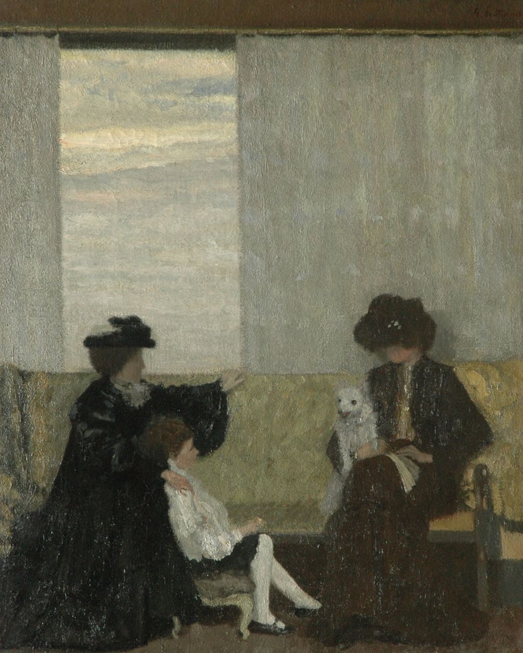 Sauter G. | Georg Sauter, Ochtendgesprek, olieverf op doek 110,7 x 89,3 cm, gesigneerd rechtsboven en gedateerd 1902 Sauter G. | Georg Sauter, Ochtendgesprek, olieverf op doek 110,7 x 89,3 cm, gesigneerd rechtsboven en gedateerd 1902