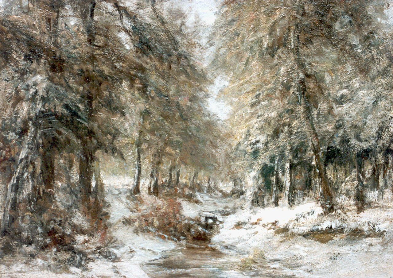 Apol L.F.H. | Lodewijk Franciscus Hendrik 'Louis' Apol, Winterlandschap, olieverf op doek 55,0 x 76,0 cm, gesigneerd linksonder Apol L.F.H. | Lodewijk Franciscus Hendrik 'Louis' Apol, Winterlandschap, olieverf op doek 55,0 x 76,0 cm, gesigneerd linksonder