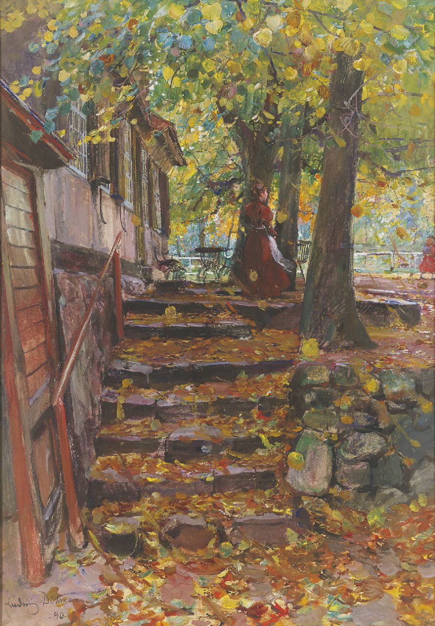 Dettman L.J.Ch. | Ludwig Julius Christian Dettman, Op weg naar school, gouache op papier op doek 86,0 x 60,8 cm, gesigneerd linksonder en gedateerd '96 Dettman L.J.Ch. | Ludwig Julius Christian Dettman, Op weg naar school, gouache op papier op doek 86,0 x 60,8 cm, gesigneerd linksonder en gedateerd '96