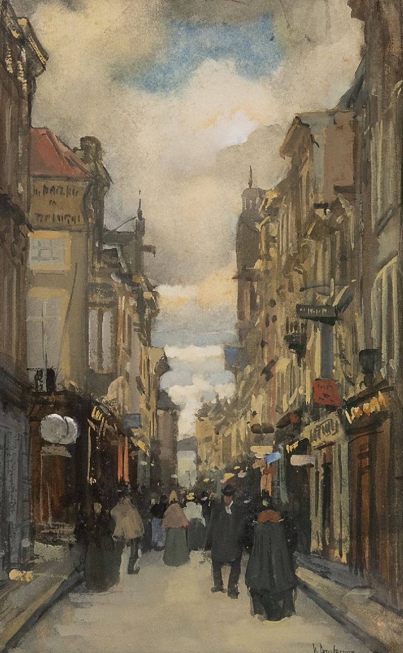 Arntzenius P.F.N.J. | Pieter Florentius Nicolaas Jacobus 'Floris' Arntzenius, Gezicht op de Spuistraat, Den Haag, aquarel en gouache op papier 24,6 x 15,8 cm, gesigneerd rechtsonder Arntzenius P.F.N.J. | Pieter Florentius Nicolaas Jacobus 'Floris' Arntzenius, Gezicht op de Spuistraat, Den Haag, aquarel en gouache op papier 24,6 x 15,8 cm, gesigneerd rechtsonder