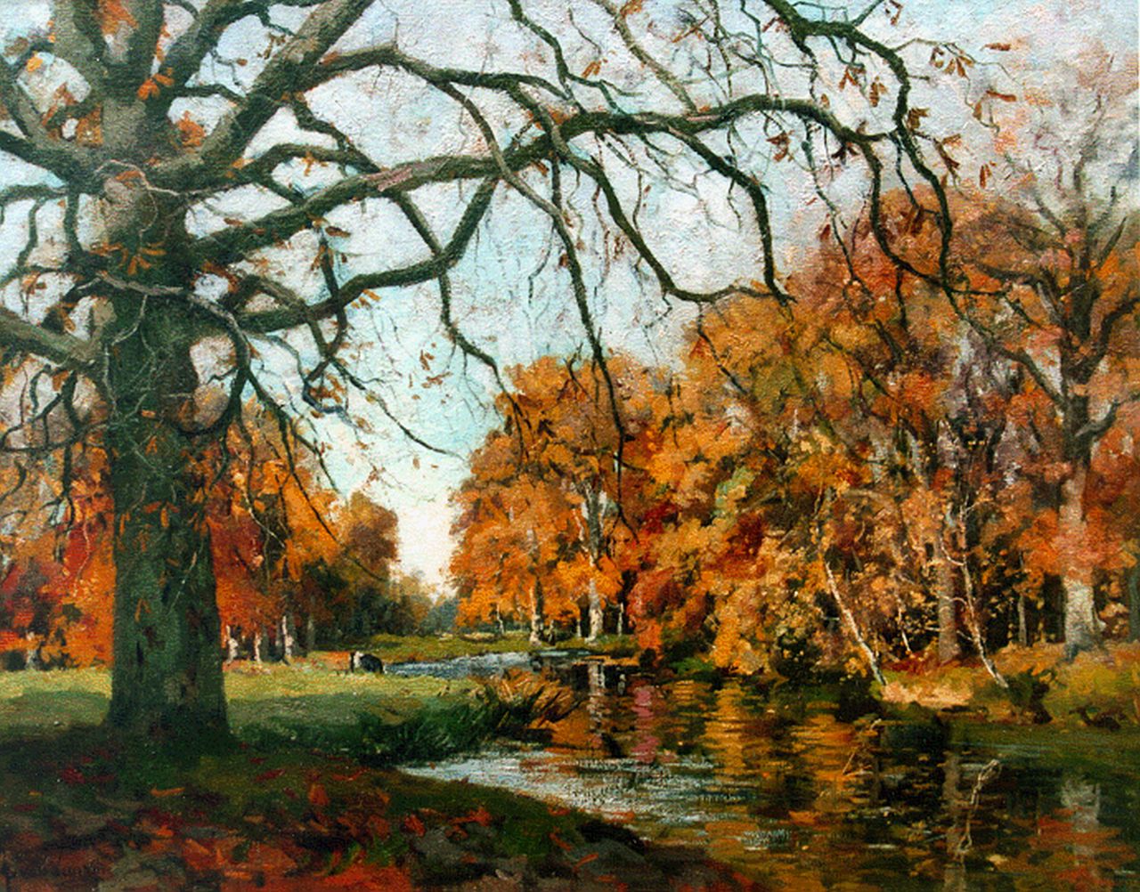 Vuuren J. van | Jan van Vuuren, Bosbeekje op zonnige herfstdag, olieverf op doek 55,0 x 71,0 cm, gesigneerd linksonder Vuuren J. van | Jan van Vuuren, Bosbeekje op zonnige herfstdag, olieverf op doek 55,0 x 71,0 cm, gesigneerd linksonder