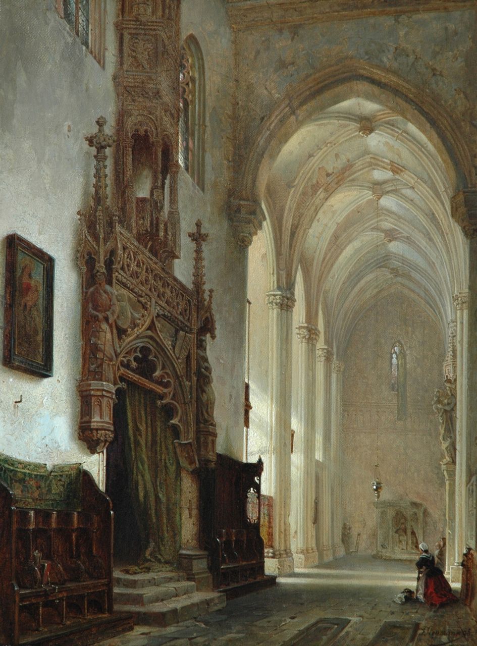 Stegmann F. | Franz Stegmann, Toegang tot de sacristie van de St. Lorenzkerk in Nürnberg, olieverf op doek 71,5 x 54,8 cm, gesigneerd rechtsonder en gedateerd '58 Stegmann F. | Franz Stegmann, Toegang tot de sacristie van de St. Lorenzkerk in Nürnberg, olieverf op doek 71,5 x 54,8 cm, gesigneerd rechtsonder en gedateerd '58