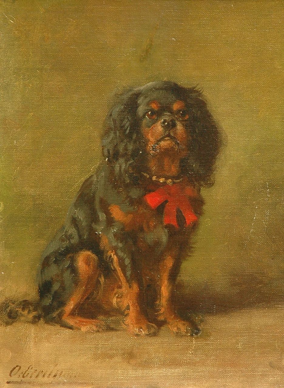 Eerelman O.  | Otto Eerelman, Portret van een King Charles Spaniël, olieverf op doek 35,7 x 27,2 cm, gesigneerd linksonder