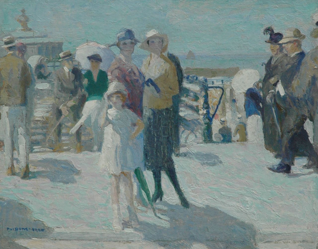 Dom P.L.C. | Paulus Ludovicus Carolus 'Pol' Dom, Elegante wandelaars op de boulevard van Scheveningen, olieverf op doek 40,0 x 50,0 cm, gesigneerd linksonder en gedateerd 1920 Dom P.L.C. | Paulus Ludovicus Carolus 'Pol' Dom, Elegante wandelaars op de boulevard van Scheveningen, olieverf op doek 40,0 x 50,0 cm, gesigneerd linksonder en gedateerd 1920
