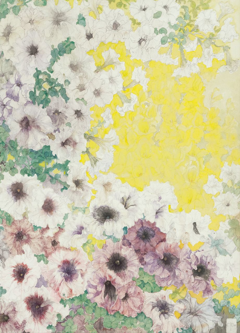 Dee C.H.  | Corneille Henri Dee, Voorjaarsbloemen, potlood en aquarel op papier 77,0 x 55,0 cm, gesigneerd rechtsonder met monogram