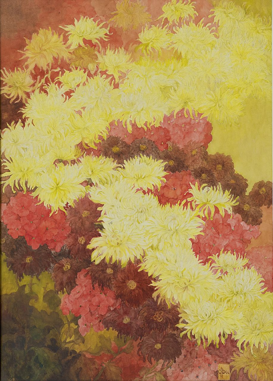 Dee C.H. | Corneille Henri Dee, Herfstbloemen, potlood en aquarel op papier 77,0 x 55,0 cm, gesigneerd rechtsonder met monogram Dee C.H. | Corneille Henri Dee, Herfstbloemen, potlood en aquarel op papier 77,0 x 55,0 cm, gesigneerd rechtsonder met monogram