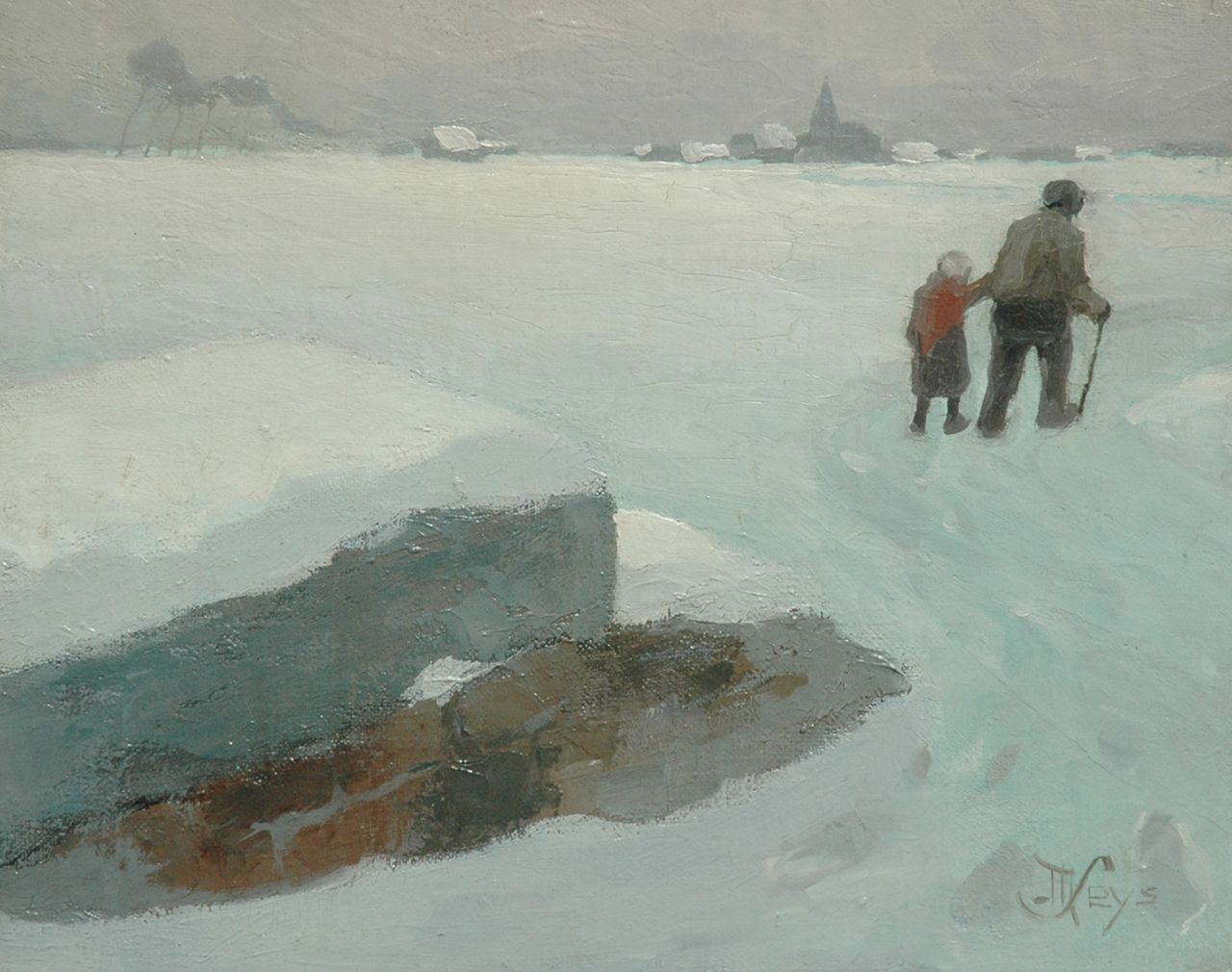 Seys M.D.  | 'Marcel' Daniël Seys, Naar huis, olieverf op doek op paneel 27,8 x 34,7 cm, gesigneerd rechtsonder
