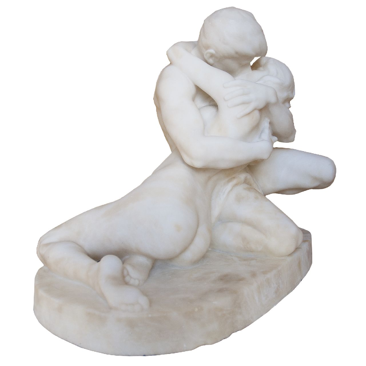 Sinding S.A.  | Stephan Abel Sinding, De omhelzing, marmer 47,5 x 57,0 cm, gesigneerd op basis
