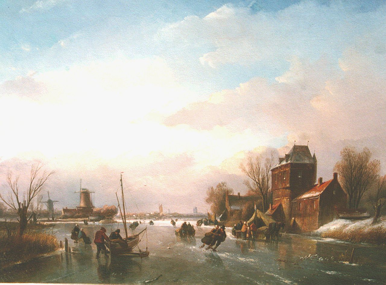 Spohler J.J. | Jan Jacob Spohler, IJsvertier, olieverf op doek 49,4 x 67,0 cm, gesigneerd linksonder Spohler J.J. | Jan Jacob Spohler, IJsvertier, olieverf op doek 49,4 x 67,0 cm, gesigneerd linksonder