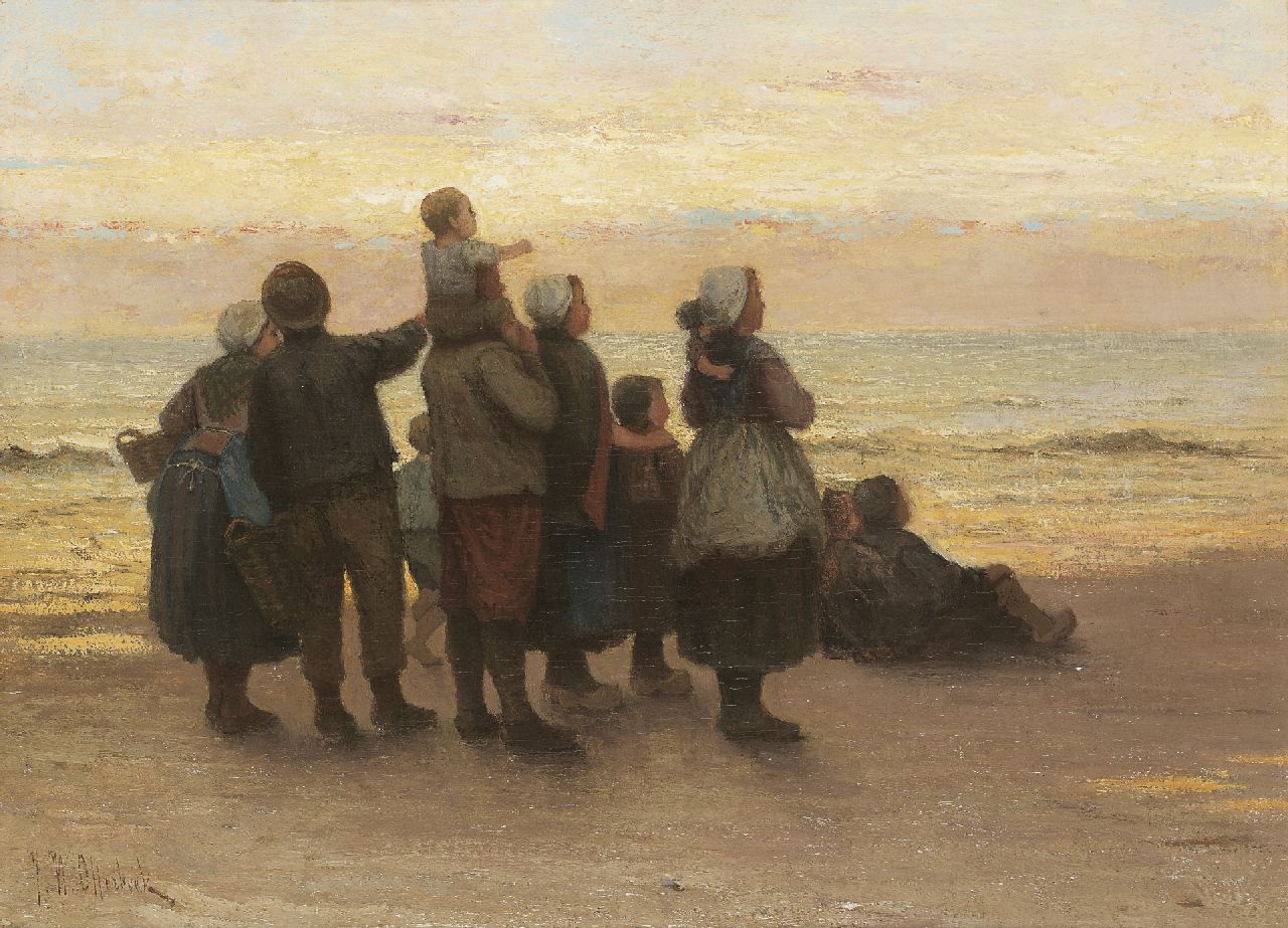 Otterbeek J.H.  | Jacobus Hermanus Otterbeek, De behouden terugkeer, olieverf op doek 42,4 x 57,5 cm, gesigneerd linksonder