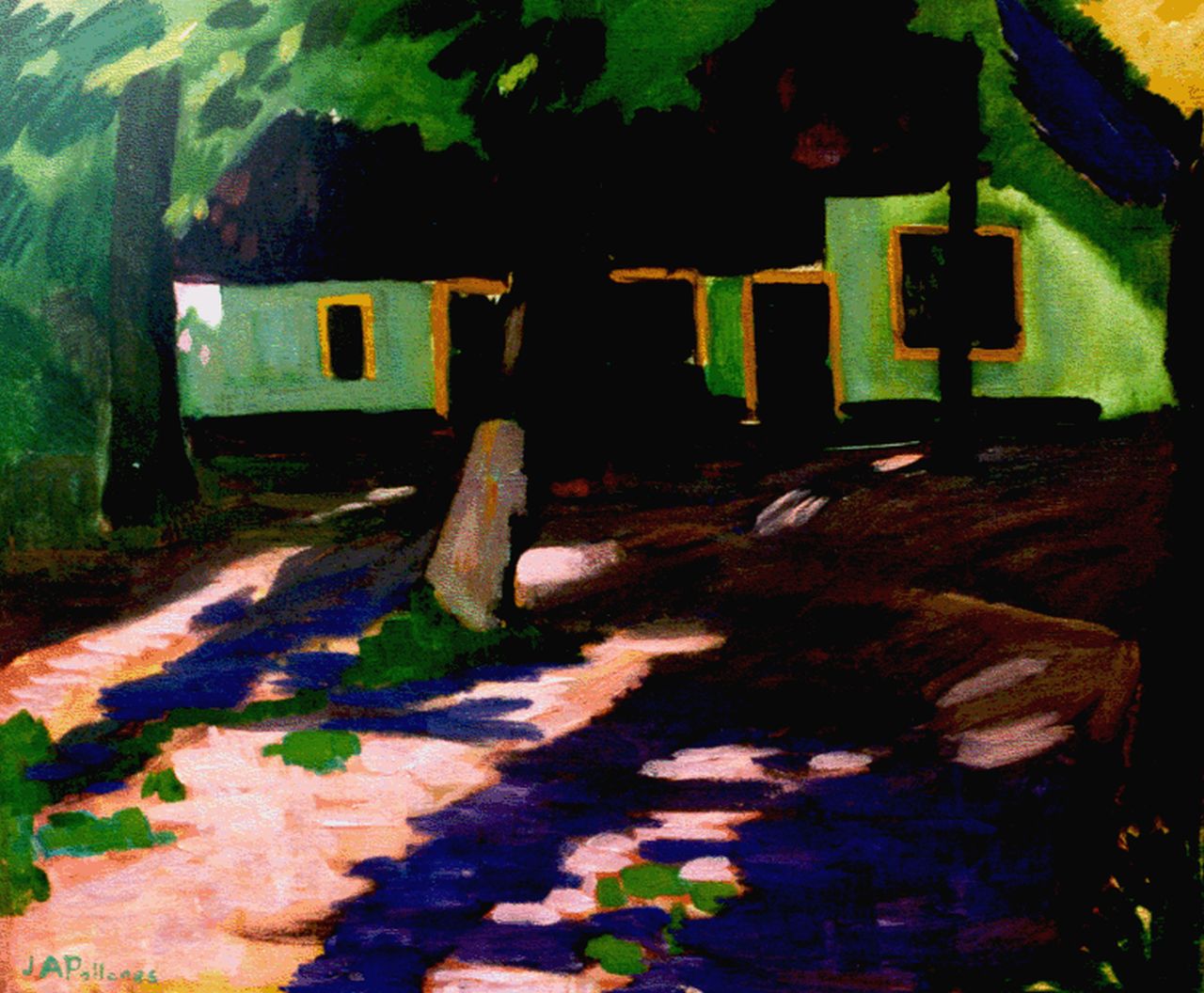 Pollones J.A. | Jean Albert Pollones, Boerderij, olieverf op doek 50,0 x 60,0 cm, gesigneerd linksonder Pollones J.A. | Jean Albert Pollones, Boerderij, olieverf op doek 50,0 x 60,0 cm, gesigneerd linksonder