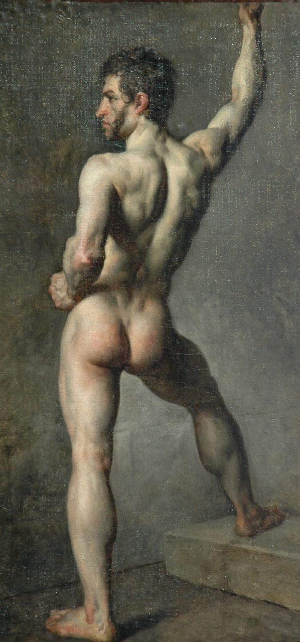 Etty (toegeschreven aan) W. | William Etty (toegeschreven aan), Mannelijk naakt, olieverf op doek op board 89,8 x 43,5 cm Etty (toegeschreven aan) W. | William Etty (toegeschreven aan), Mannelijk naakt, olieverf op doek op board 89,8 x 43,5 cm