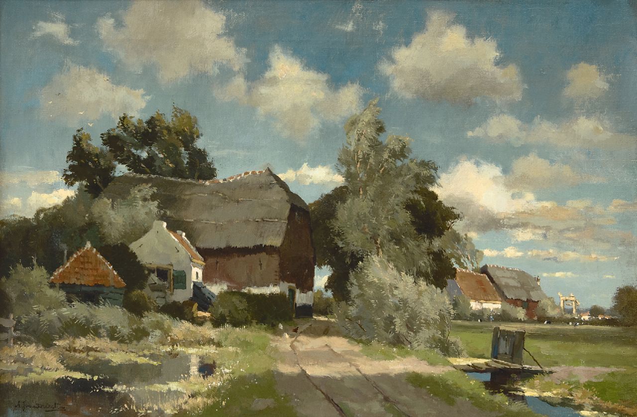 Driesten A.J. van | Arend Jan van Driesten | Schilderijen te koop aangeboden | Boerenlandschap nabij Nieuwkoop, olieverf op doek 40,5 x 61,5 cm, gesigneerd linksonder Driesten A.J. van | Arend Jan van Driesten | Schilderijen te koop aangeboden | Boerenlandschap nabij Nieuwkoop, olieverf op doek 40,5 x 61,5 cm, gesigneerd linksonder