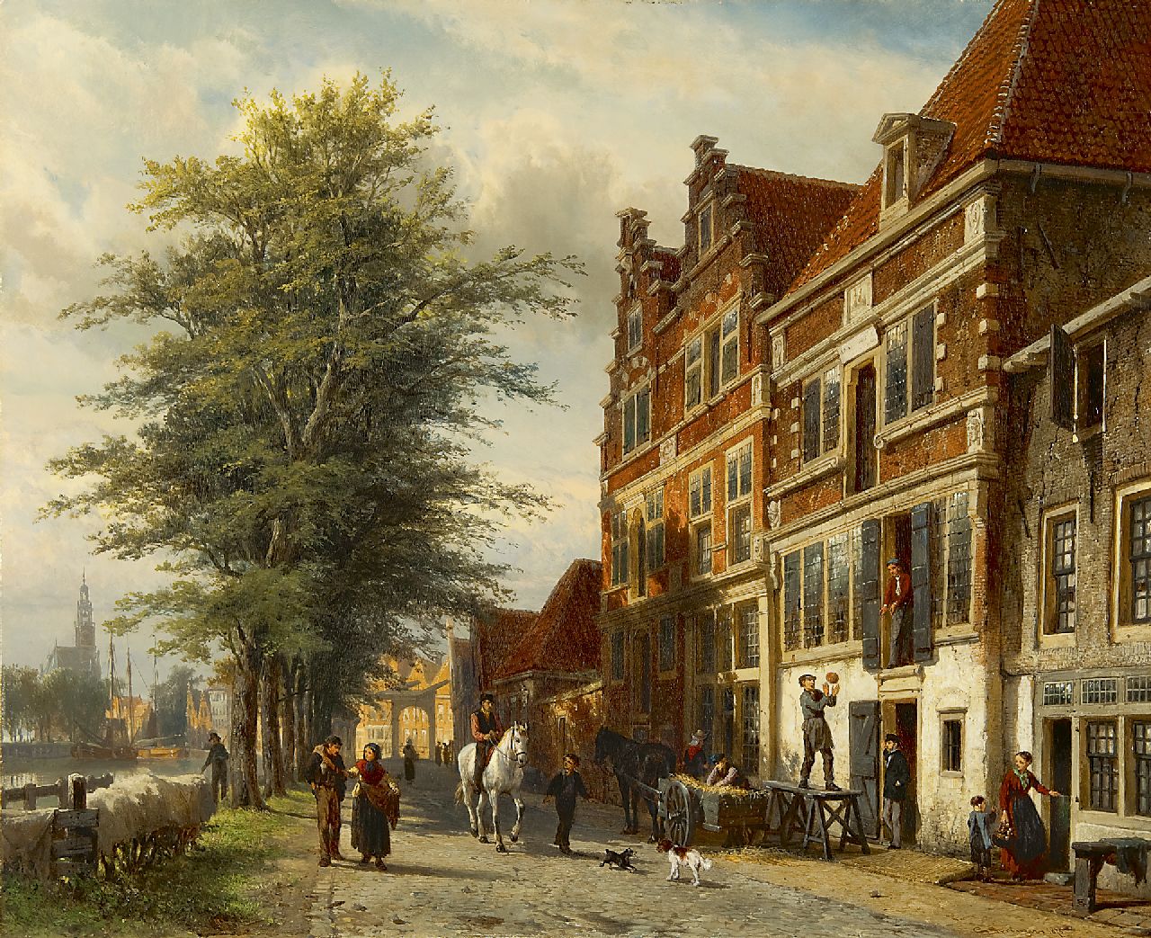 Springer C. | Cornelis Springer, De Doelenkade te Hoorn, bij zomer, olieverf op paneel 53,4 x 65,3 cm, gesigneerd rechtsonder voluit en met monogram en gedateerd 1875 Springer C. | Cornelis Springer, De Doelenkade te Hoorn, bij zomer, olieverf op paneel 53,4 x 65,3 cm, gesigneerd rechtsonder voluit en met monogram en gedateerd 1875