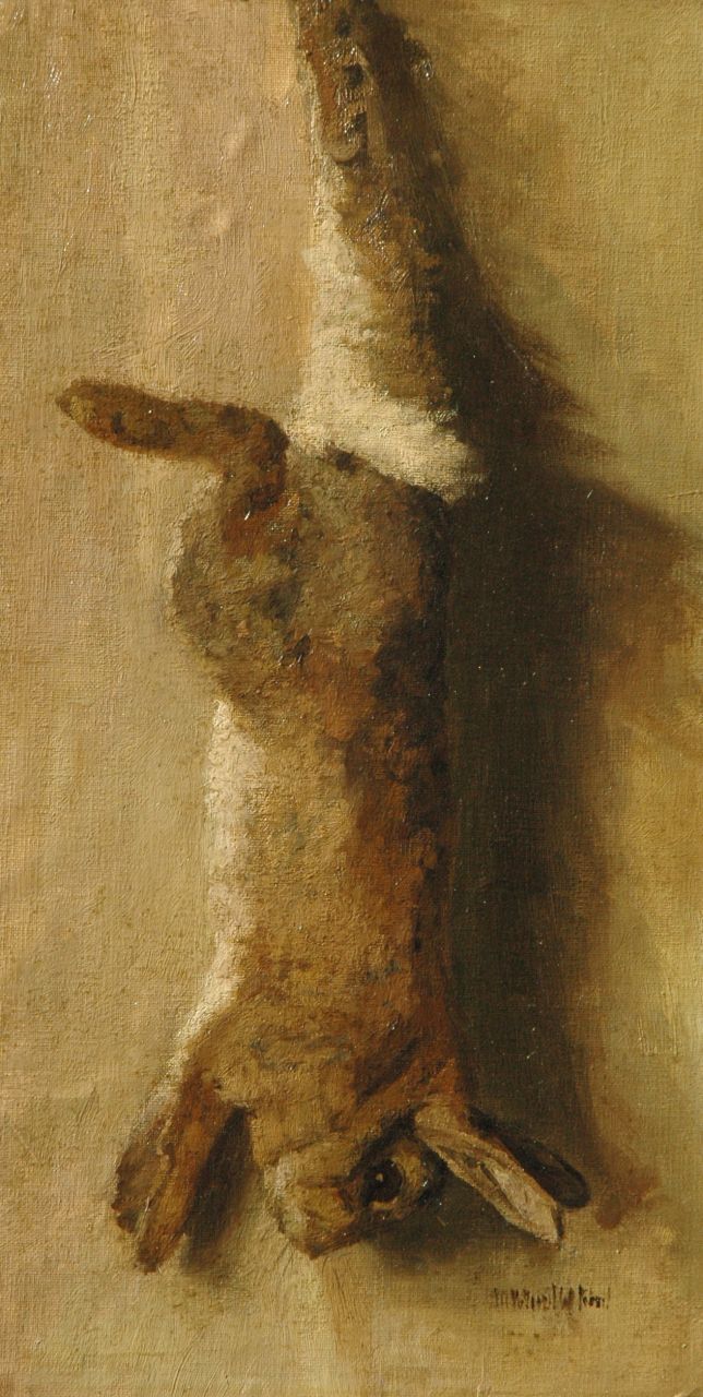 Voorst tot Voorst M.V.E.J.A. van | Marie Victoire Elisabeth Josepha Augusta van Voorst tot Voorst, Jachtbuit, olieverf op papier op paneel 51,6 x 27,4 cm, gesigneerd rechtsonder Voorst tot Voorst M.V.E.J.A. van | Marie Victoire Elisabeth Josepha Augusta van Voorst tot Voorst, Jachtbuit, olieverf op papier op paneel 51,6 x 27,4 cm, gesigneerd rechtsonder