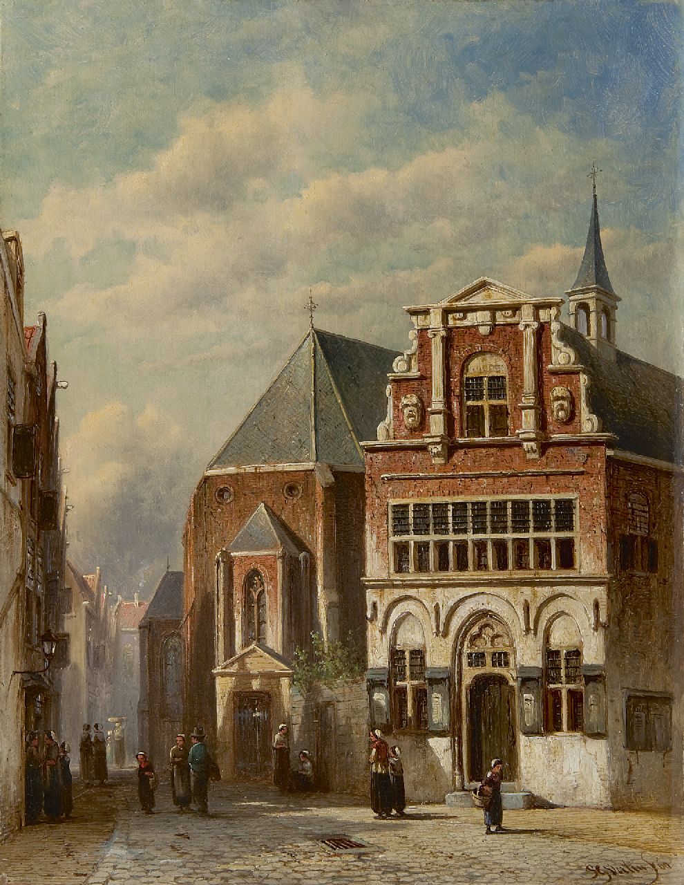 Vertin P.G. | Petrus Gerardus Vertin, Gezicht op het oude stadhuis en de Petruskerk te Woerden, olieverf op paneel 39,6 x 31,0 cm, gesigneerd rechtsonder en gedateerd '69 Vertin P.G. | Petrus Gerardus Vertin, Gezicht op het oude stadhuis en de Petruskerk te Woerden, olieverf op paneel 39,6 x 31,0 cm, gesigneerd rechtsonder en gedateerd '69