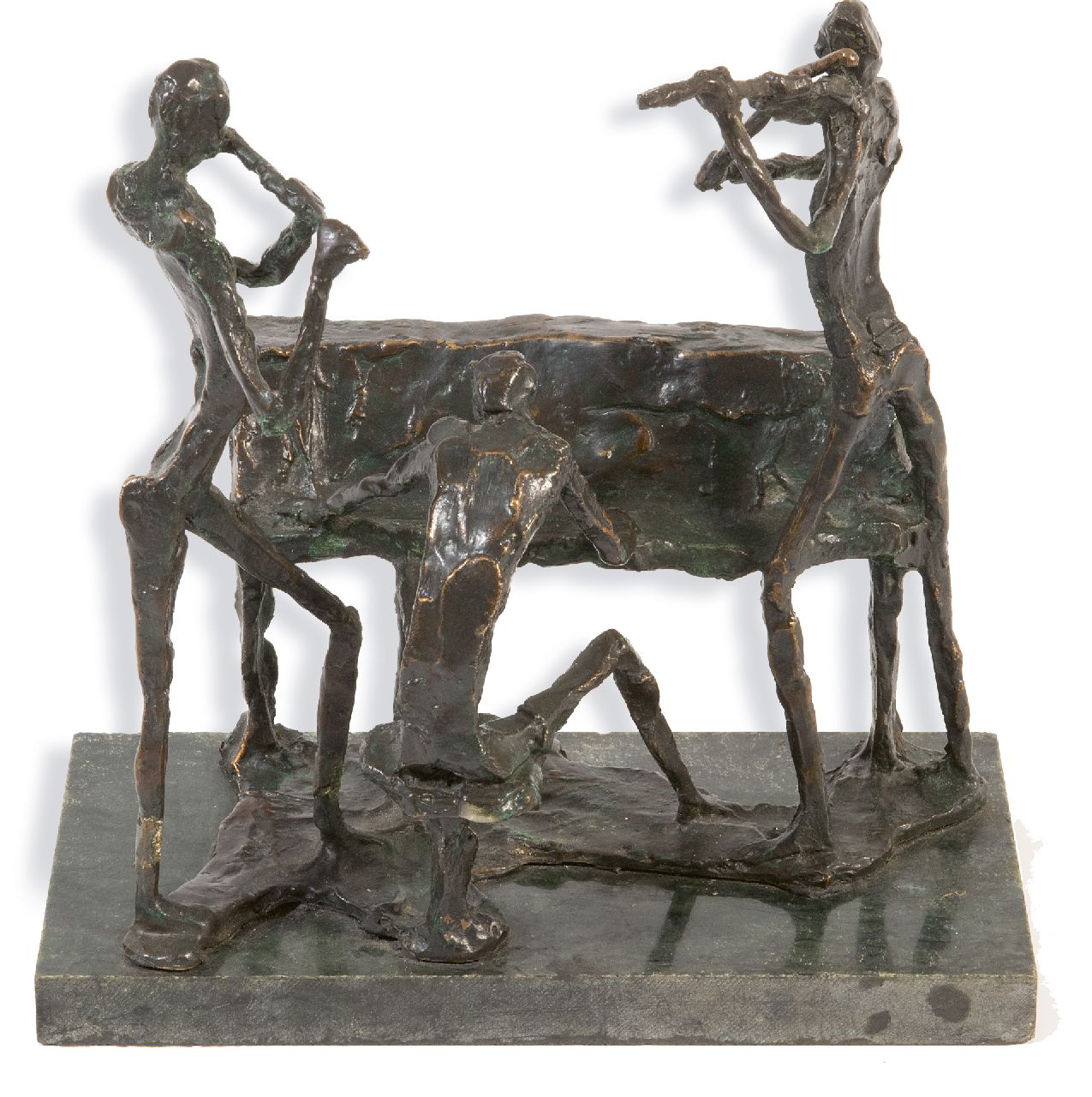 Bakker W.F. | Willem Frederik 'Jits' Bakker | Beelden en objecten te koop aangeboden | Concertje, brons 21,0 x 21,1 cm, gesigneerd op basis met initialen Bakker W.F. | Willem Frederik 'Jits' Bakker | Beelden en objecten te koop aangeboden | Concertje, brons 21,0 x 21,1 cm, gesigneerd op basis met initialen