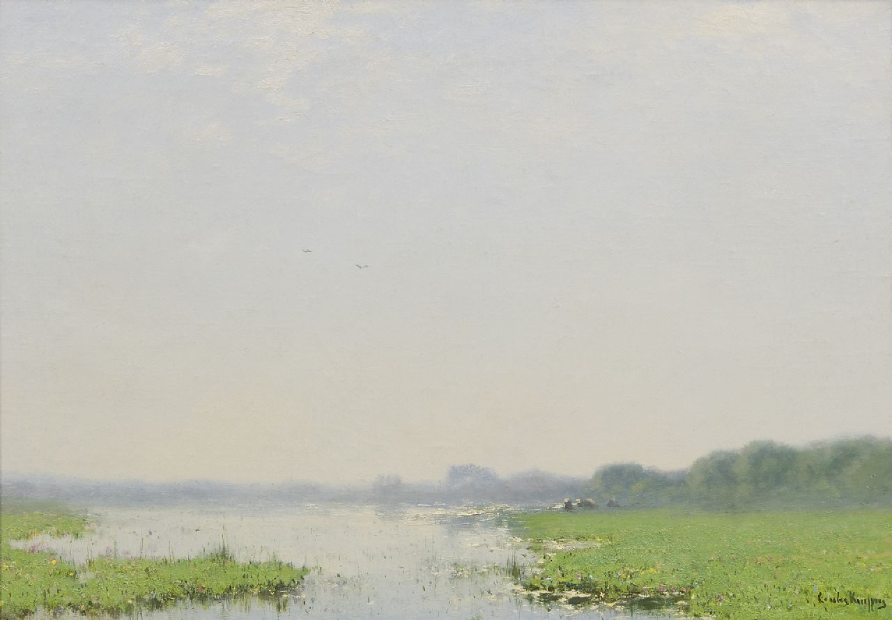 Kuijpers C. | Cornelis Kuijpers, Polderlandschap bij ochtend, olieverf op doek 47,0 x 67,3 cm, gesigneerd rechtsonder Kuijpers C. | Cornelis Kuijpers, Polderlandschap bij ochtend, olieverf op doek 47,0 x 67,3 cm, gesigneerd rechtsonder