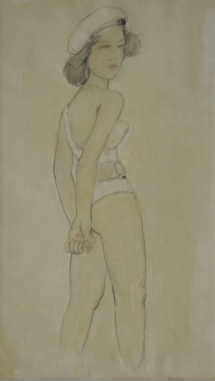 Kloos C. | Cornelis Kloos, Meisje met wit lijfje, potlood en aquarel op papier 30,9 x 18,0 cm, gesigneerd rechtsonder Kloos C. | Cornelis Kloos, Meisje met wit lijfje, potlood en aquarel op papier 30,9 x 18,0 cm, gesigneerd rechtsonder